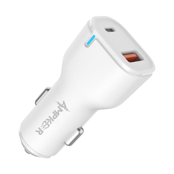 Hussell Car Charger Adapter - 3.0 Portable USB w/Fast Charge Technology &  Dual Ports - Compatible w/Apple iPhone, Android, Tablet or Other USB Device  - White Elephant, Stocking Stuffers 