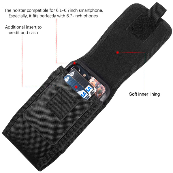 JANGEAR Horizontal Canvas Dual Cell Phone Holster Smartphone Belt