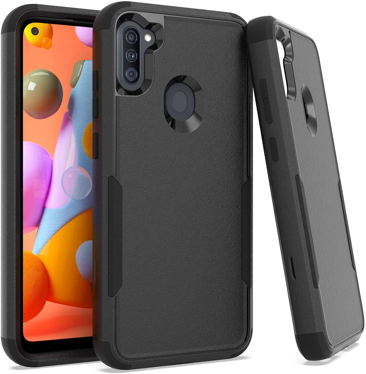 For Apple iPhone 16 Pro (6.3") Tough Hybrid Shockproof Silicone Rubber TPU + Hard PC Heavy Duty Three Layer Armor Protection Case Cover