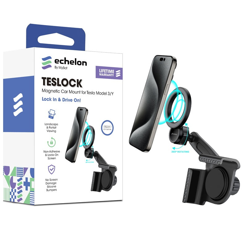 echelon TesLock Magnetic Car Mount for Tesla Model 3/Y - Black, Mounts