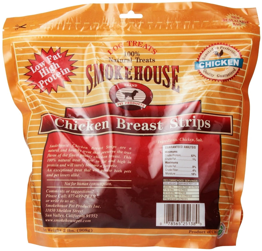 Smokehouse Chicken Breast Strips Dog Treats [Dog Supplies] 2 lb