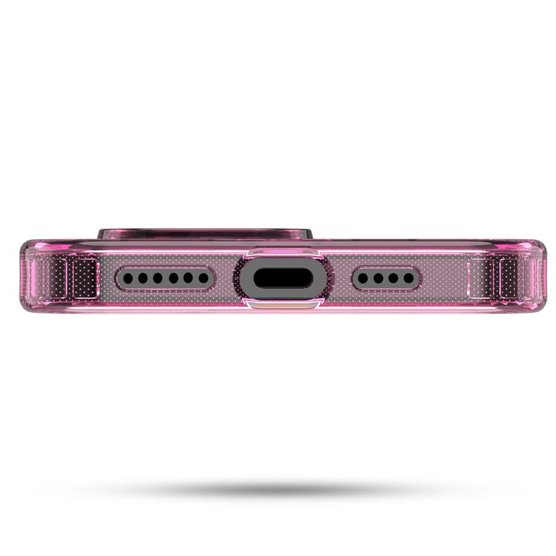 For Ultra-sleek Hybrid Slim Hard PC & TPU Compatible with MagSafe, Magnetic Protective Phone Case for Apple iPhone 16 Pro - Transparent Pink Case Cover Pink