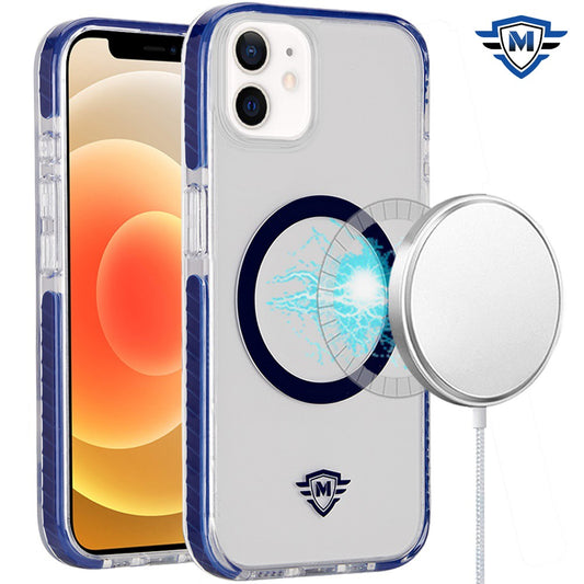 For Apple iPhone 16 Pro Max (6.9") Premium Hybrid Clear TPU Circle Magnetic [Compatible with MagSafe] Shockproof Frame Bumper Case Cover