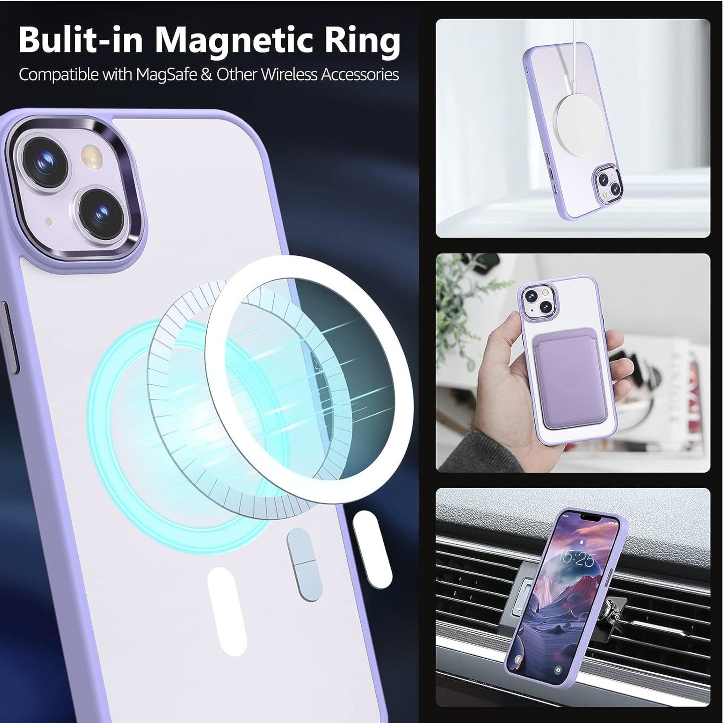 For Samsung Galaxy S24 FE /Fan Edition Compatible with MagSafe [Strong Magnetic] Slim Translucent Matte Back TPU Shockproof Case Cover