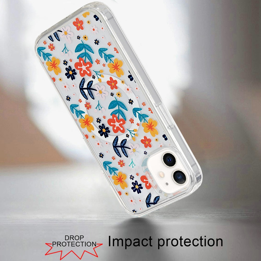 For Apple iPhone 12 / 12 Pro Magsafe Case Cute Pattern Design Durable Shockproof SlimTPU Hard Back [Compatible with Magsafe] Case Cover