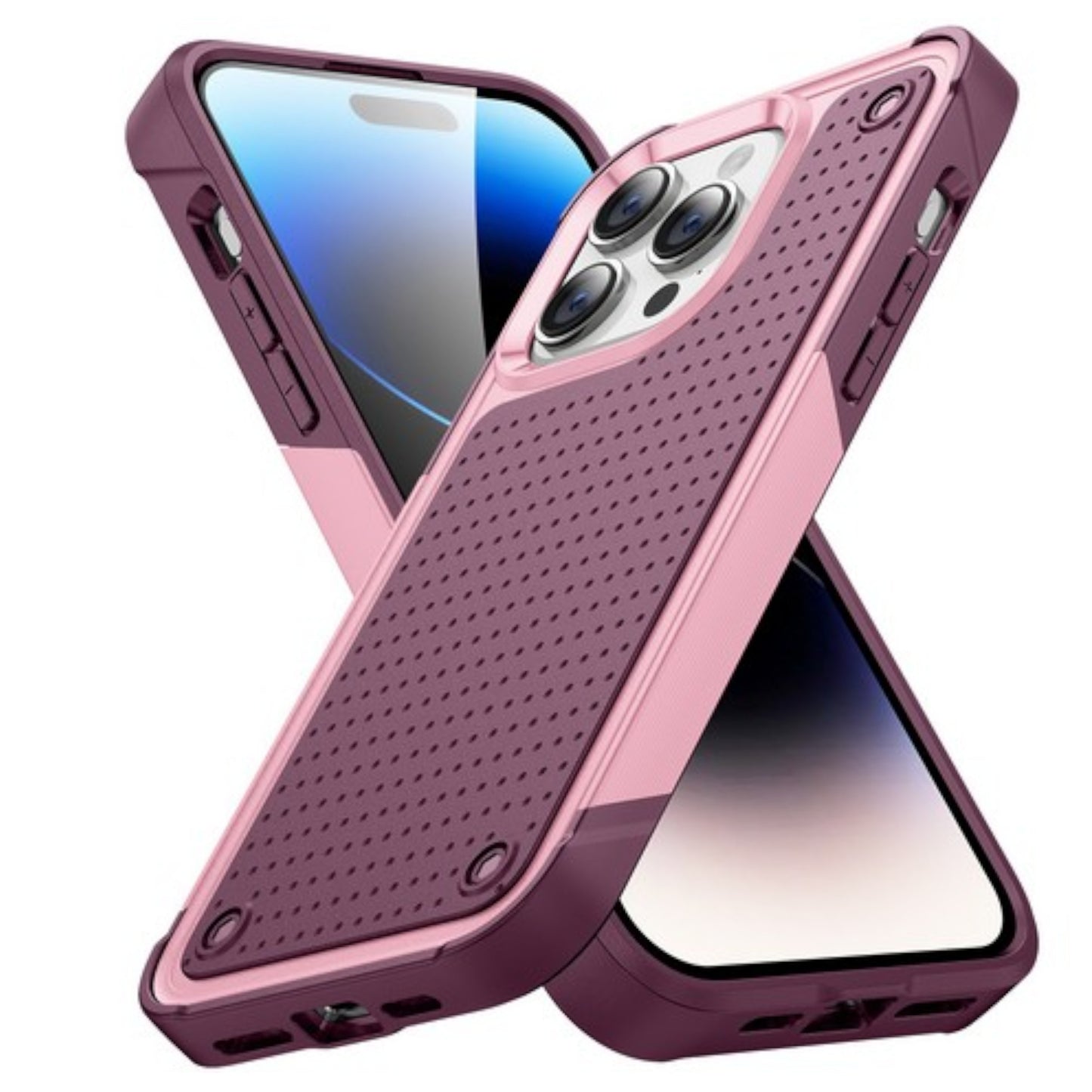 For Apple iPhone 15 (6.1") Shockproof Non-Slip Textured Heavy Duty Rugged TPU Drop Military Protection Tough Bumper  Phone Case Cover