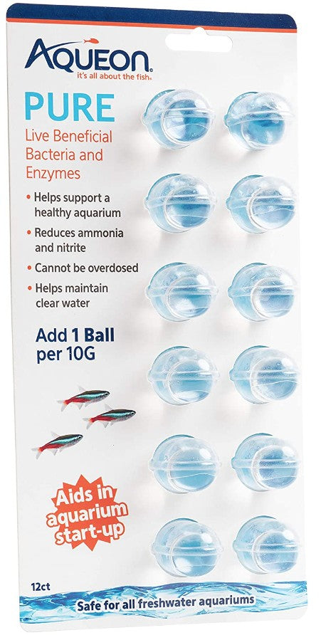 Aqueon Pure Live Beneficial Bacteria and Enzymes for Aquariums [Aquarium Supplies for Aquarium] 36 count (3 x 12 ct)