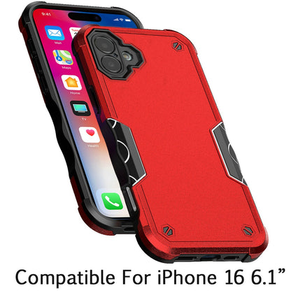 For Apple iPhone 16 (6.1") Back Hybrid Slim Fit Thin Lightweight Shockproof Hard PC Bumper Frame 2in1 Armor Protection Case Cover