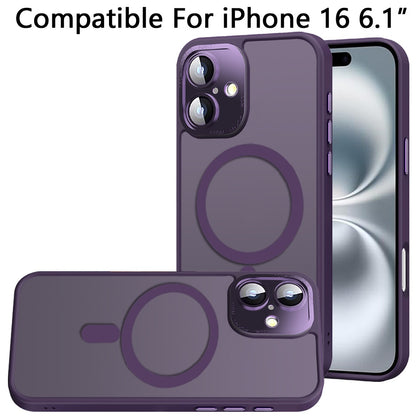 For Apple iPhone 16 (6.1") Complete Protection HQ Hybrid with Metal Tempered Camera Glass, MagSafe Compatible Case Cover