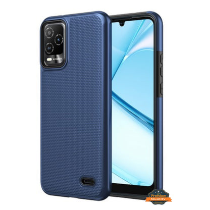 For Cricket Outlast 5G 2024 Dual Layer Slim & Tough Hybrid Shockproof Heavy Duty TPU Matte with Textured Rugged Shell Protection Case Cover