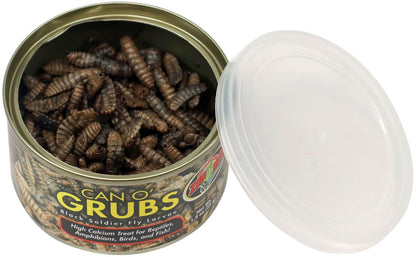 Zoo Med Can O Grubs Black Soldier Fly Larvae High Calcium Treat for Reptiles, Amphibians, Birds, and Fish [Reptile Supplies for Reptile] 1.2 oz