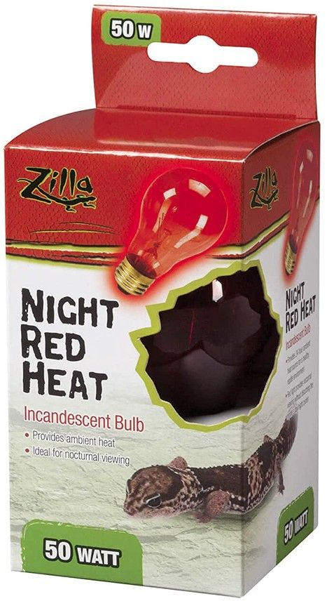 Zilla Incandescent Night Red Heat Bulb for Reptiles [Lighting Incandescent for Reptile] 50 Watt