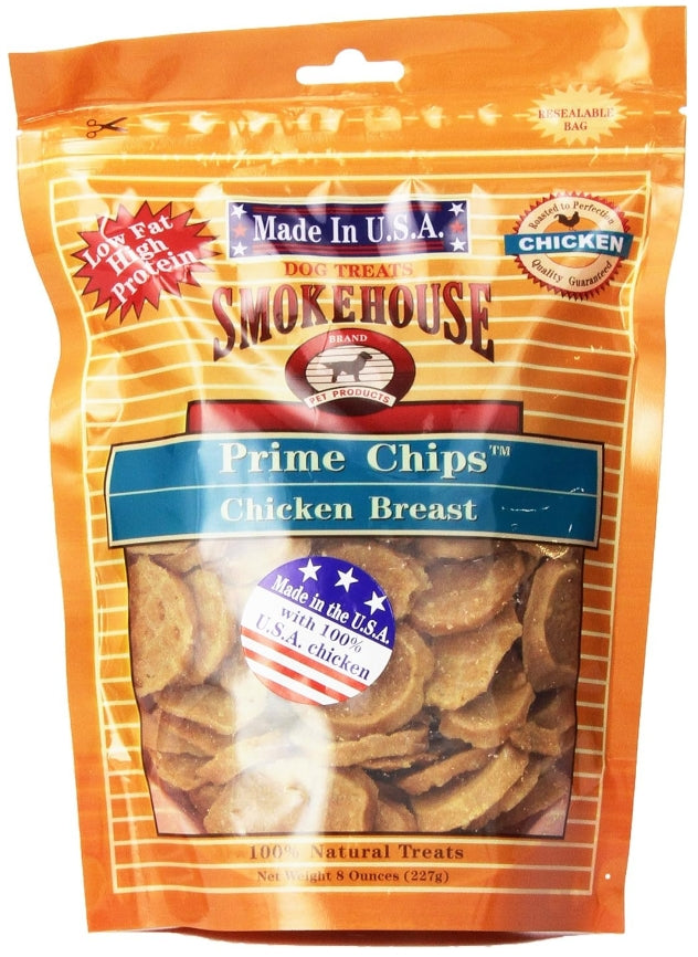 Smokehouse Prime Chips Chicken Breast Dog Treats Made in the USA [Dog Supplies] 8 oz