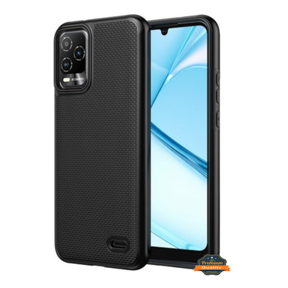 For Cricket Outlast 5G 2024 Dual Layer Slim & Tough Hybrid Shockproof Heavy Duty TPU Matte with Textured Rugged Shell Protection Case Cover