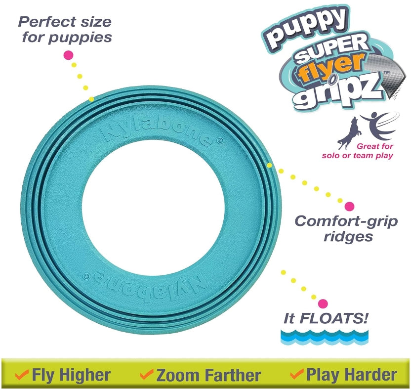 Nylabone Super Flyer Gripz Disc Puppy Toy [Dog Supplies for Dog] 1 count