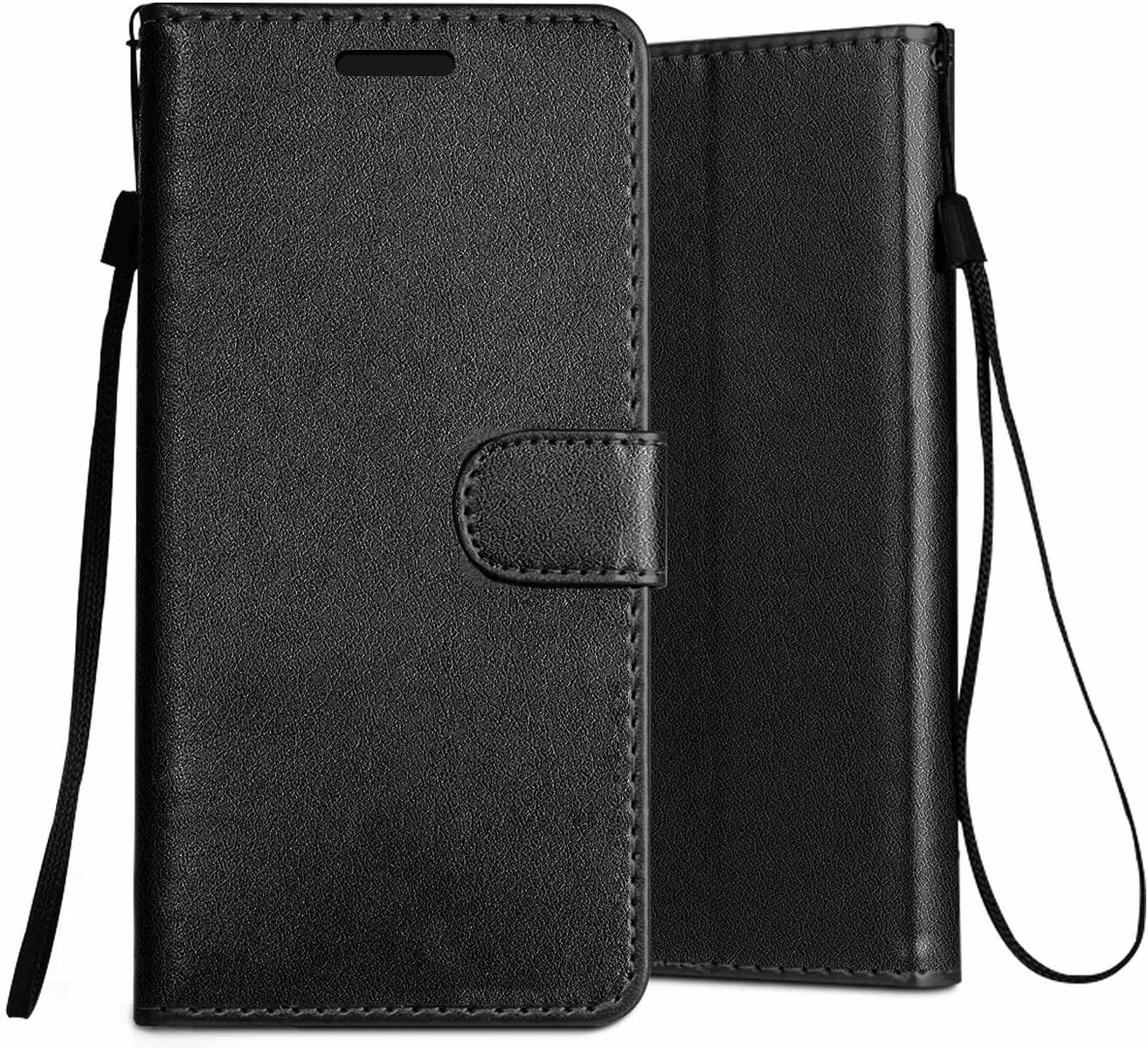 For Samsung Galaxy A16 5G Wallet PU Leather Pouch with Credit Card Slots Money Pocket, Stand & Strap Flip Bookstyle Case Cover Black