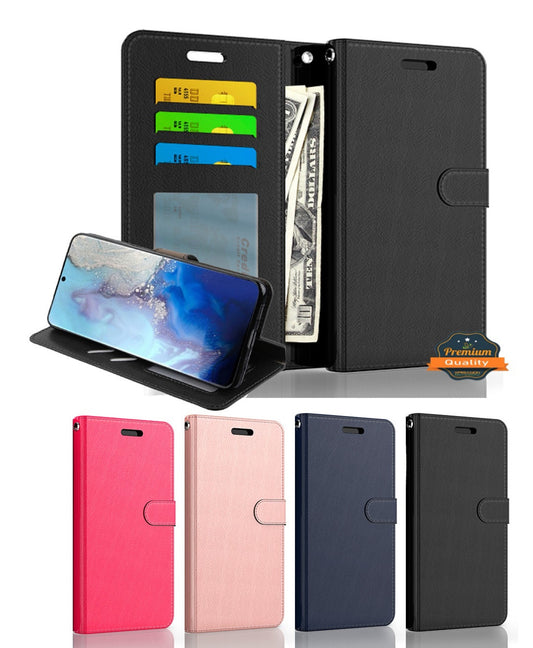 For Apple iPhone 16 Pro Max (6.9") Wallet PU Leather Pouch with Credit Card Slots ID Money Pocket, Stand & Strap Flip Bookstyle Case Cover