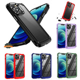 For Apple iPhone 15 Plus (6.7") Heavy Duty Hybrid Clear back Shield Hard PC + TPU Bumper Edge Frame Shockproof  Phone Case Cover