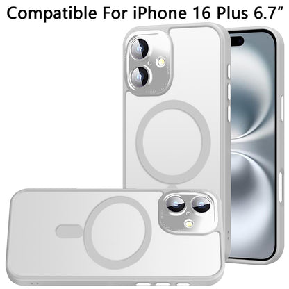 For Apple iPhone 16 Plus (6.7") Complete Protection HQ Hybrid with Metal Tempered Camera Glass, MagSafe Compatible Case Cover