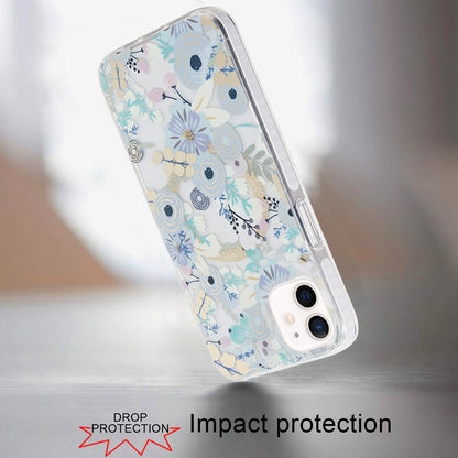 For Apple iPhone 12 / 12 Pro Floral Pattern Design Cute Clear Hybrid Compatible with Magsafe Double Layer Soft TPU Hard PC Back Slim Case Cover