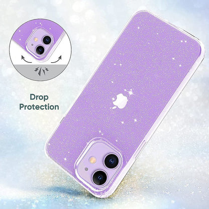 For Apple iPhone 15 (6.1") Glitter Sparkle Bling Shiny Slim Hybrid Shockproof Rubber Silicone Soft TPU Gel Protective  Phone Case Cover