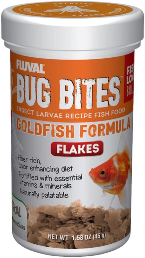 Fluval Bug Bites Insect Larvae Goldfish Formula Flakes [Foods Flake (Goldfish) for Aquarium] 1.59 oz