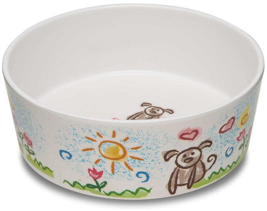 Loving Pets Dolce Moderno Bowl Puppy Forever Design [Dishes Plastic for Dog] Small - 1 count