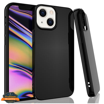 For Apple iPhone 15 Plus (6.7") Slim Thin Silicone Soft Skin Flexible TPU Gel Rubber Candy Gummy Protective Hybrid Black Phone Case Cover