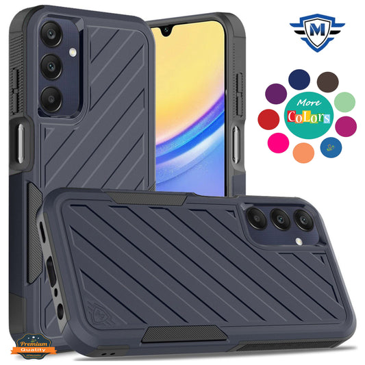 For Apple iPhone 16 Pro Max (6.9") Premium Design Hybrid lined Shockproof Rugged Textured 2in1 Hard PC & Silicone TPU Non Slip Tough Case Cover