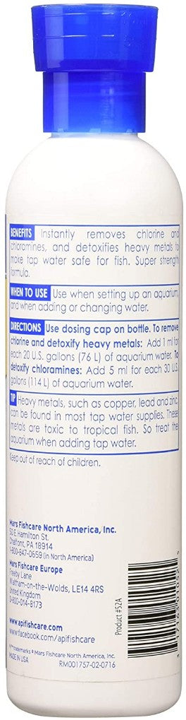 API Tap Water Conditioner Detoxifies Heavy Metals and Dechlorinates Aquarium Water [Aquarium Supplies] 8 oz