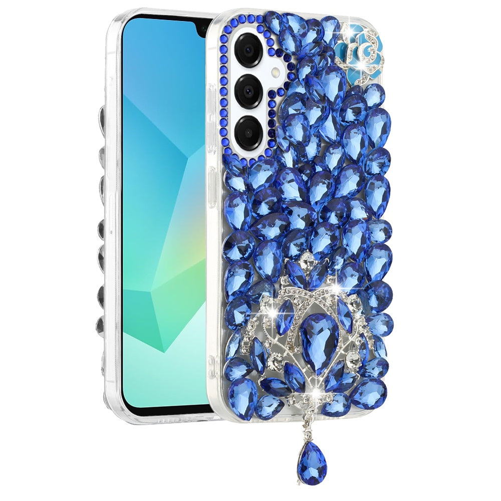 For Samsung Galaxy A16 5G Bling Crystal 3D Full Diamonds Jewelry Luxury Sparkle Rhinestone Glitter Hybrid Protective Case Cover