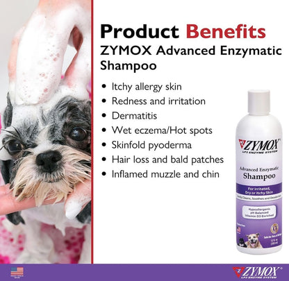 Zymox Shampoo with Vitamin D3 for Dogs and Cats [Dog Supplies] 12 oz