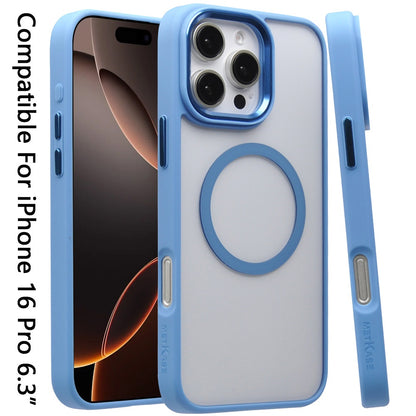 For Apple iPhone 16 Pro (6.3") Magnetic Protective Hybrid Case with MagSafe Compatible Bumper Shockproof Case Cover