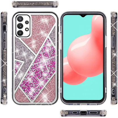 For Apple iPhone 16 Pro Max (6.9") Cute Fancy Glitter Bling Diamond Rhinestone Sparkly Bumper Fashion Shiny Hybrid Rugged TPU Case Cover Rose Pink