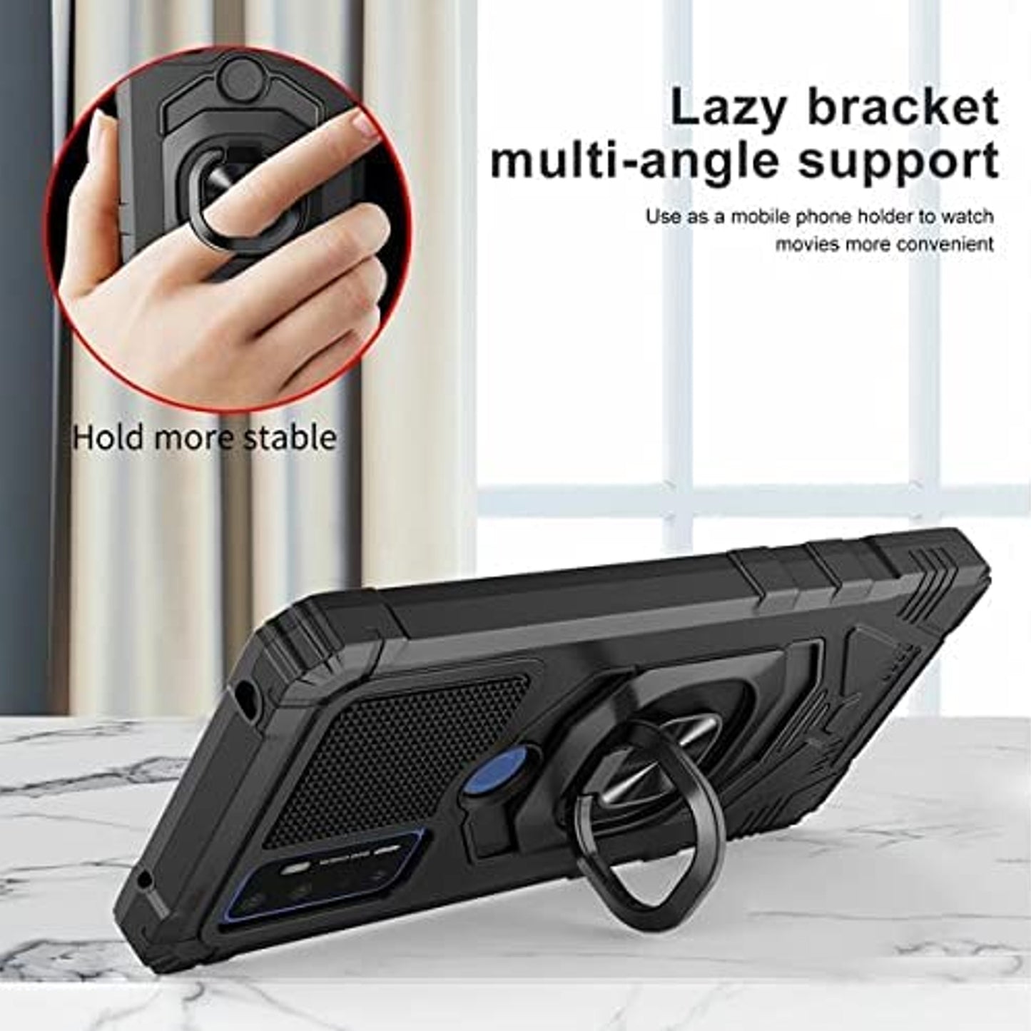 For AT&T Motivate Pro 5G Hybrid Magnetic Car Mount Ring Kickstand Stand Holder Full-Body Armor Protective [Military Grade] Case Cover