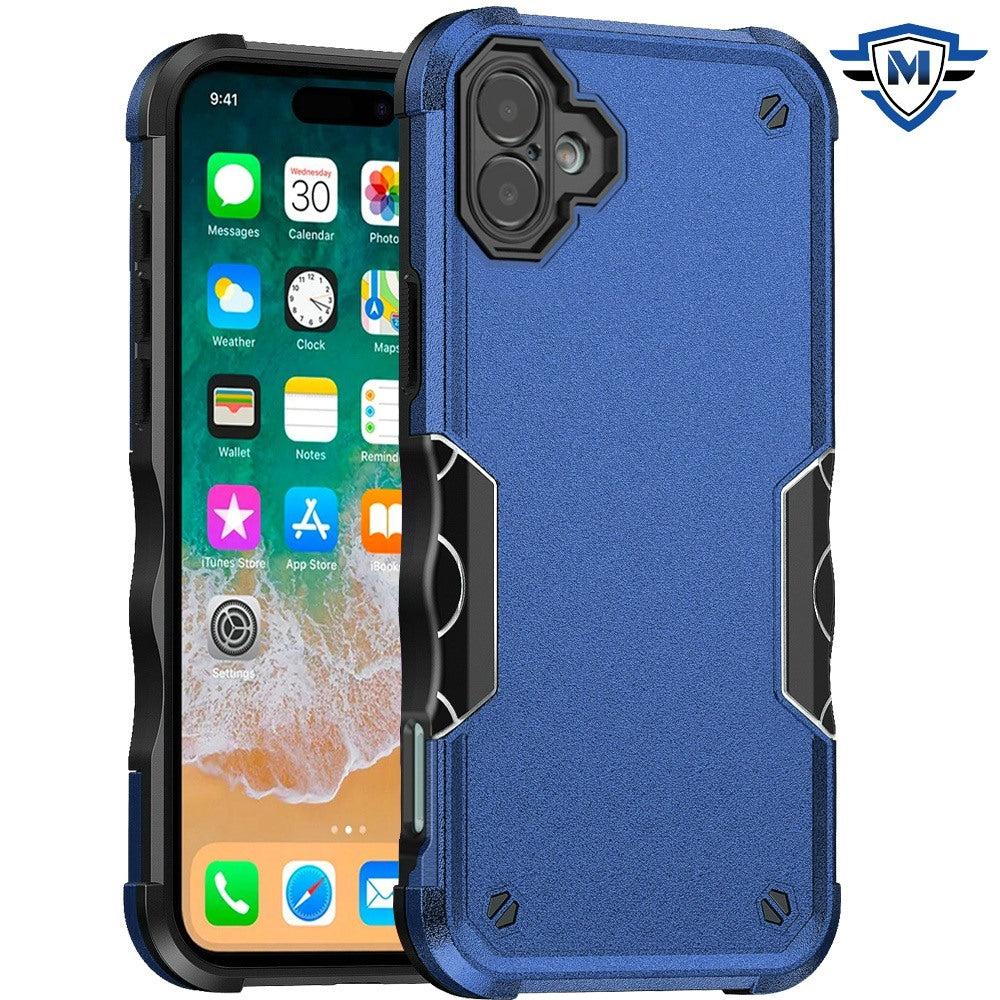 For Apple iPhone 16 Plus (6.7") Back Hybrid Slim Fit Thin Lightweight Shockproof Hard PC Bumper Frame 2in1 Armor Protection Case Cover