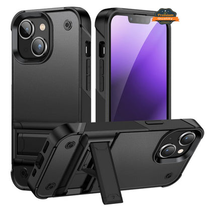 For Apple iPhone 15 Plus (6.7") Heavy Duty with Kickstand Stand Hybrid Sturdy Military Armor Durable Shockproof Bumper  Phone Case Cover