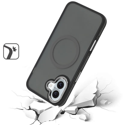 For Apple iPhone 11 Pro Max Frosted Translucent Hybrid with Magnetic Circle MagSafe Compatible, Military Grade Shockproof Slim Case Cover Black