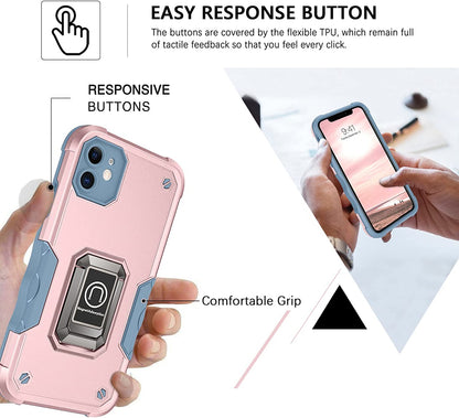 For Samsung Galaxy S24 FE /Fan Edition Hybrid 2 in 1 Hard PC TPU Heavy Duty Rugged Bumper Shockproof with Magnetic Ring Kickstand Case Cover