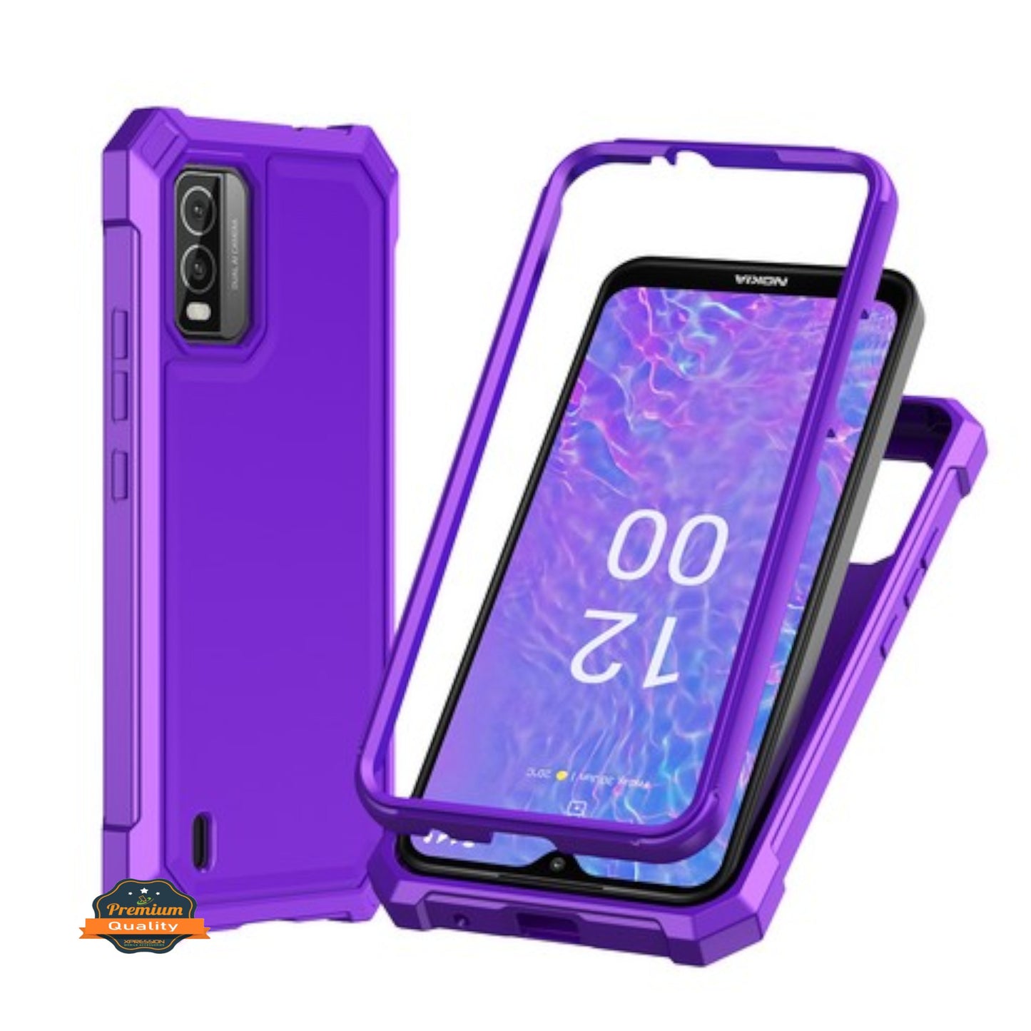 For Cricket Debut S3 Hybrid 2in1 Front Bumper Frame Cover Square Edge Shockproof Soft TPU + Hard PC Anti-Slip Heavy Duty Case Cover