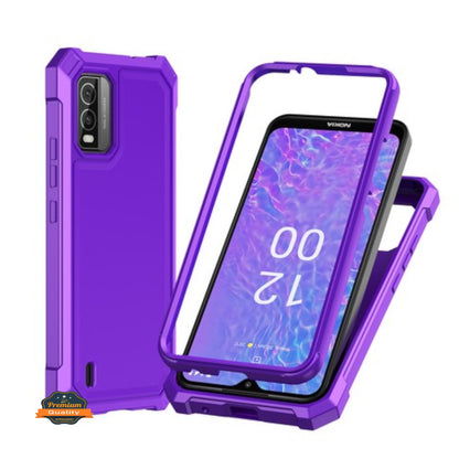 For Cricket Outlast 5G 2024 Hybrid 2in1 Front Bumper Frame Cover Square Edge Shockproof Soft TPU + Hard PC Anti-Slip Heavy Duty Case Cover