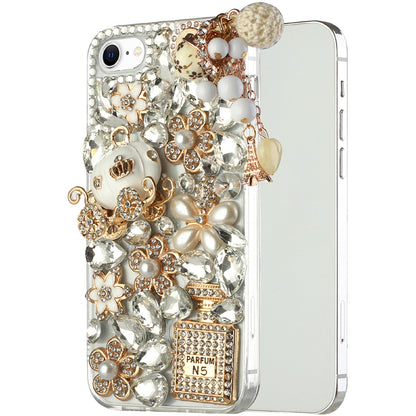 For Apple iPhone 16 (6.1") Bling Crystal 3D Full Diamonds Luxury Sparkle Rhinestone Hybrid Protective Case Cover