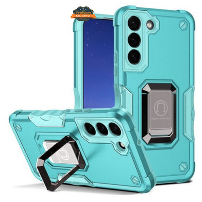 For Samsung Galaxy S24 FE /Fan Edition Hybrid 2 in 1 Hard PC TPU Heavy Duty Rugged Bumper Shockproof with Magnetic Ring Kickstand Case Cover