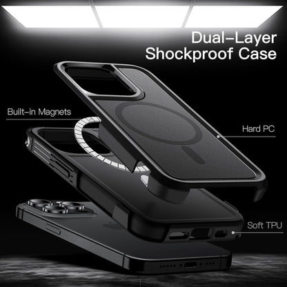 For Apple iPhone 15 Pro (6.1") Shockproof Heavy Duty Dual-Layer Rugged Magnetic Hybrid [Compatible with MagSafe]  Phone Case Cover