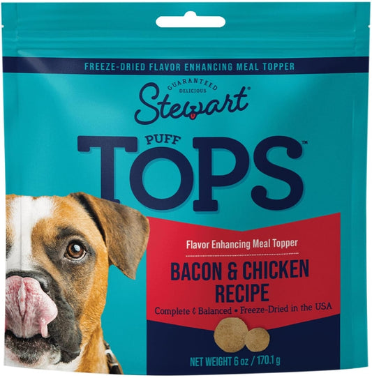 Stewart PuffTops Freeze Dried Bacon and Chicken Food Topper [Dog Supplies] 6 oz