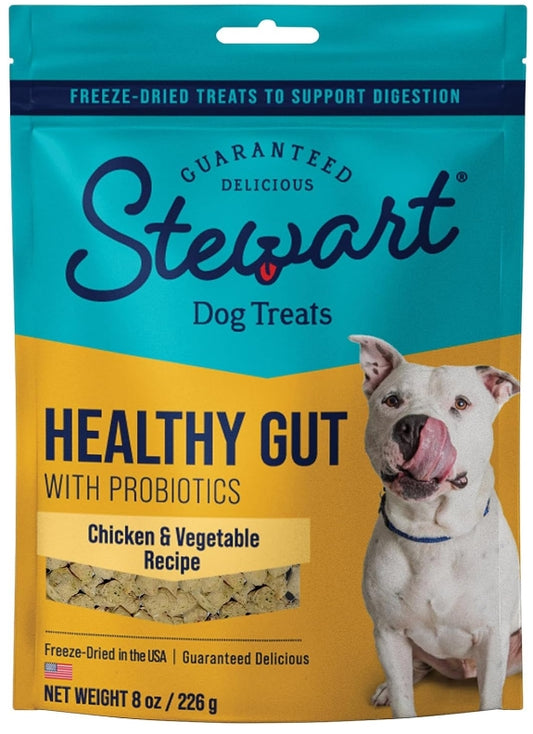 Stewart Healthy Gut Freeze Dried Chicken and Vegetable Treats with Probiotics [Dog Supplies] 8 oz