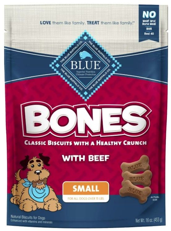 Blue Buffalo Classic Bone Biscuits with Beef Small [Made in the USA Dog Treats for Dog] 16 oz