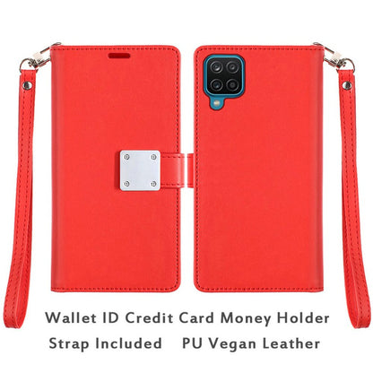 For Apple iPhone SE 4 Wallet Cases PU Leather with Credit Card /ID /Cash Holder Slot Dual Flip Pouch, Stand and Strap Case Cover Red