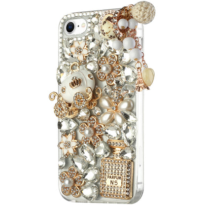 For Apple iPhone 16 Pro Max (6.9") Bling Crystal 3D Full Diamonds Luxury Sparkle Rhinestone Hybrid Protective Case Cover