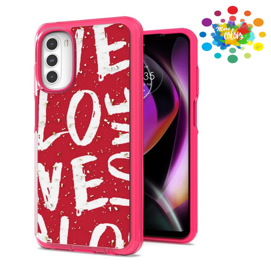 For Apple iPhone 15 Plus (6.7") Pattern Design Bling Glitter Shockproof Hybrid Soft TPU Frame and Hard PC Back Slim  Phone Case Cover